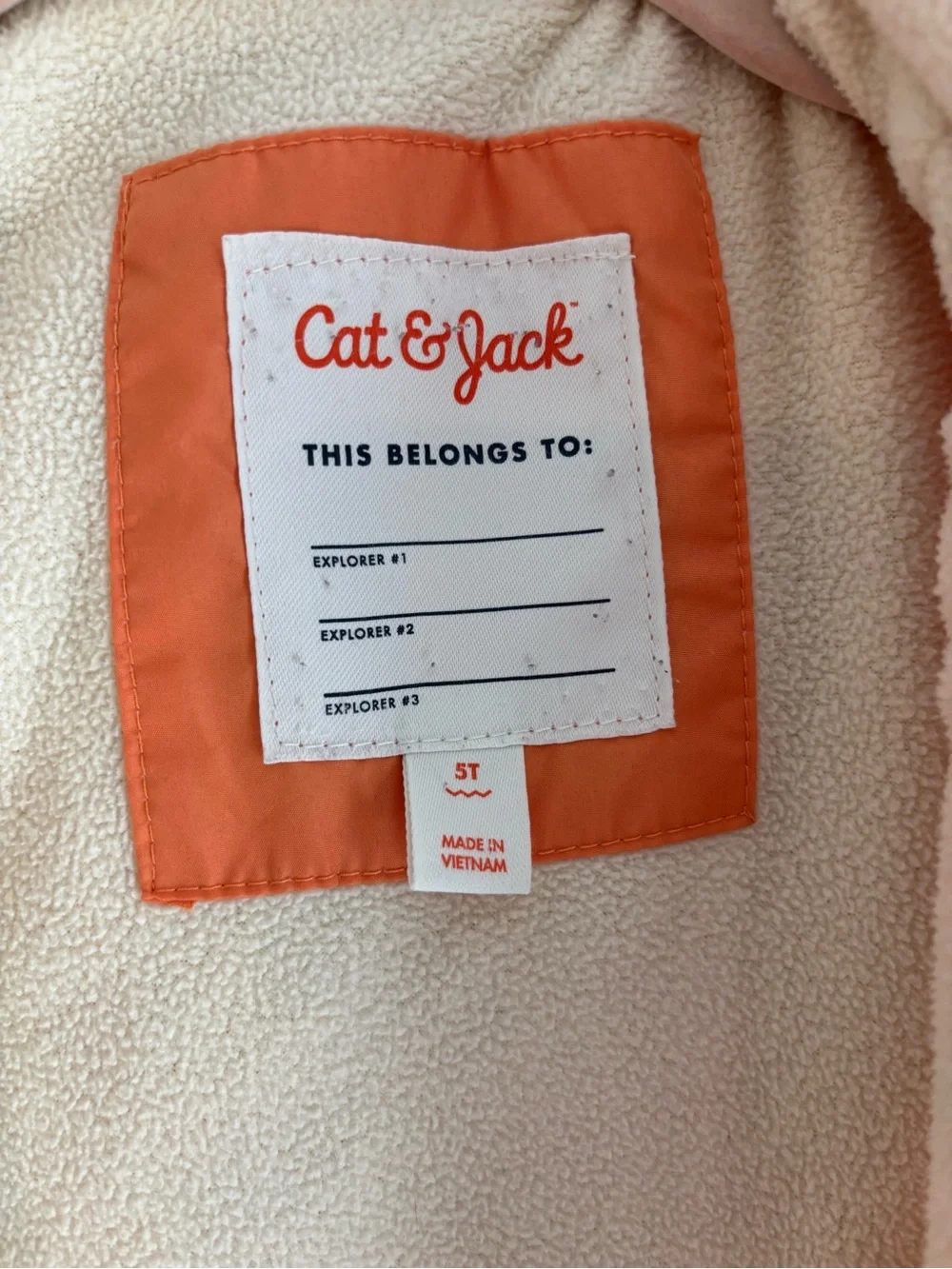 Cat & Jack Bright Orange Lightweight Puffer Jacket
